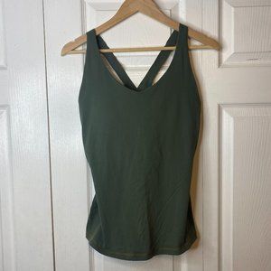 Prana Fitted Green Backless Tank Top